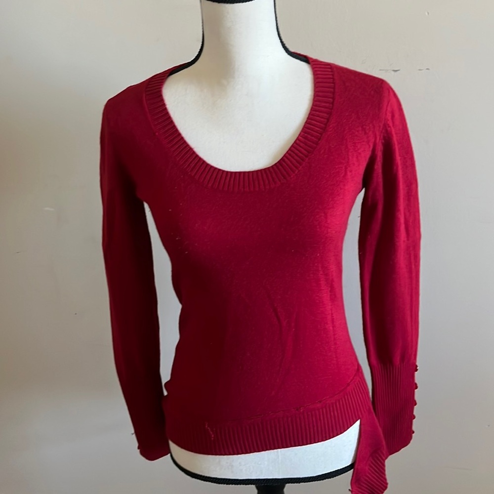Dots Red Knit Sweater S